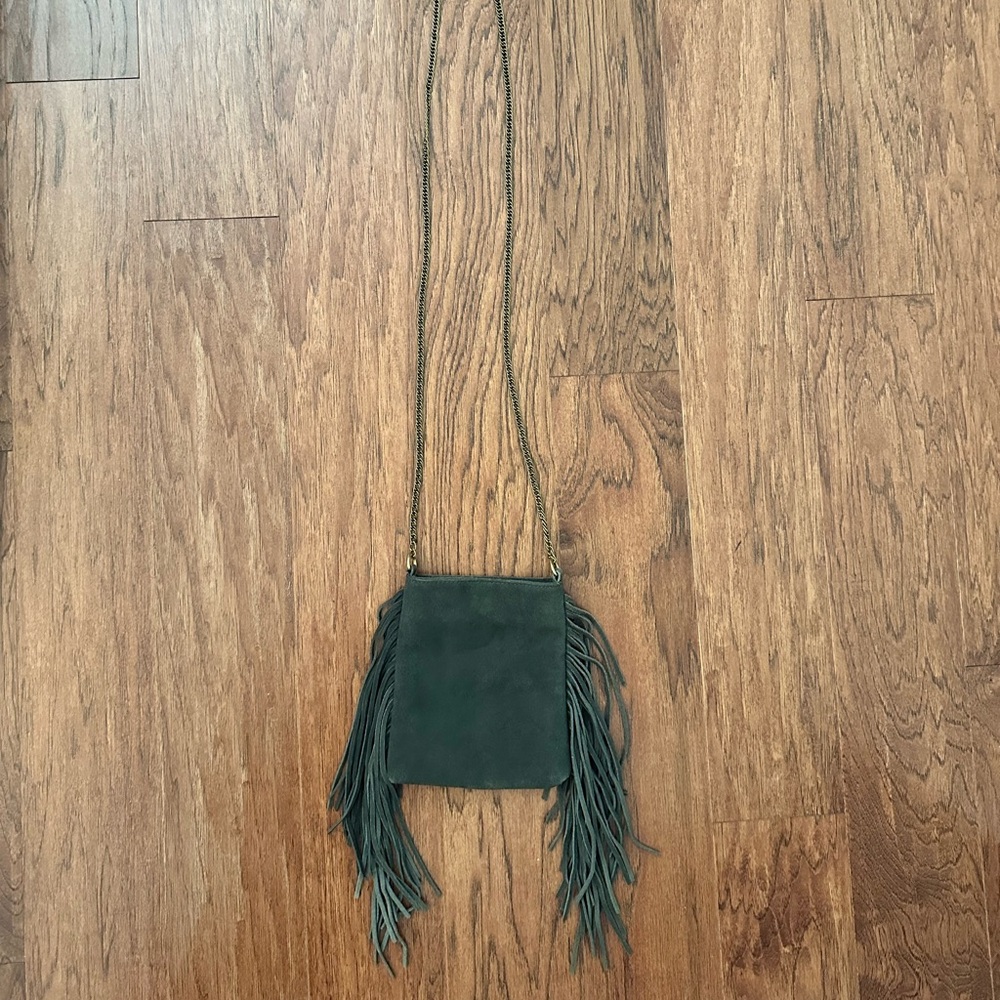 Urban Outfitters Green Crossbody Bag with Fringe